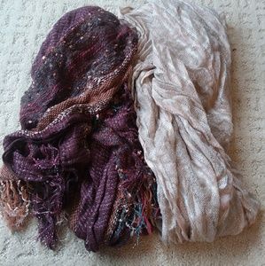 Scarves - burgundy and gold